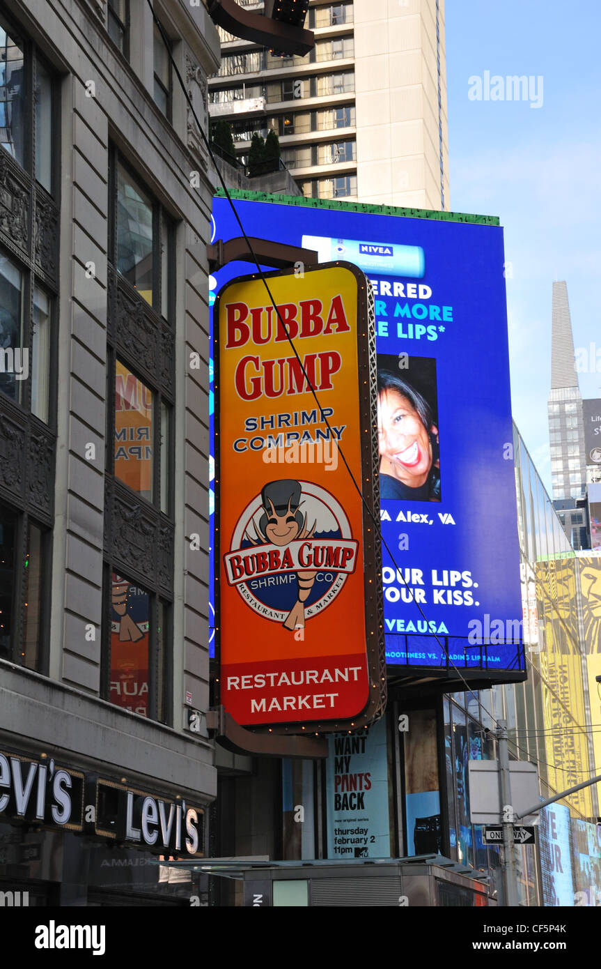 New York City Usa Bubba Gump Shrimp Company Stockfotografie Alamy