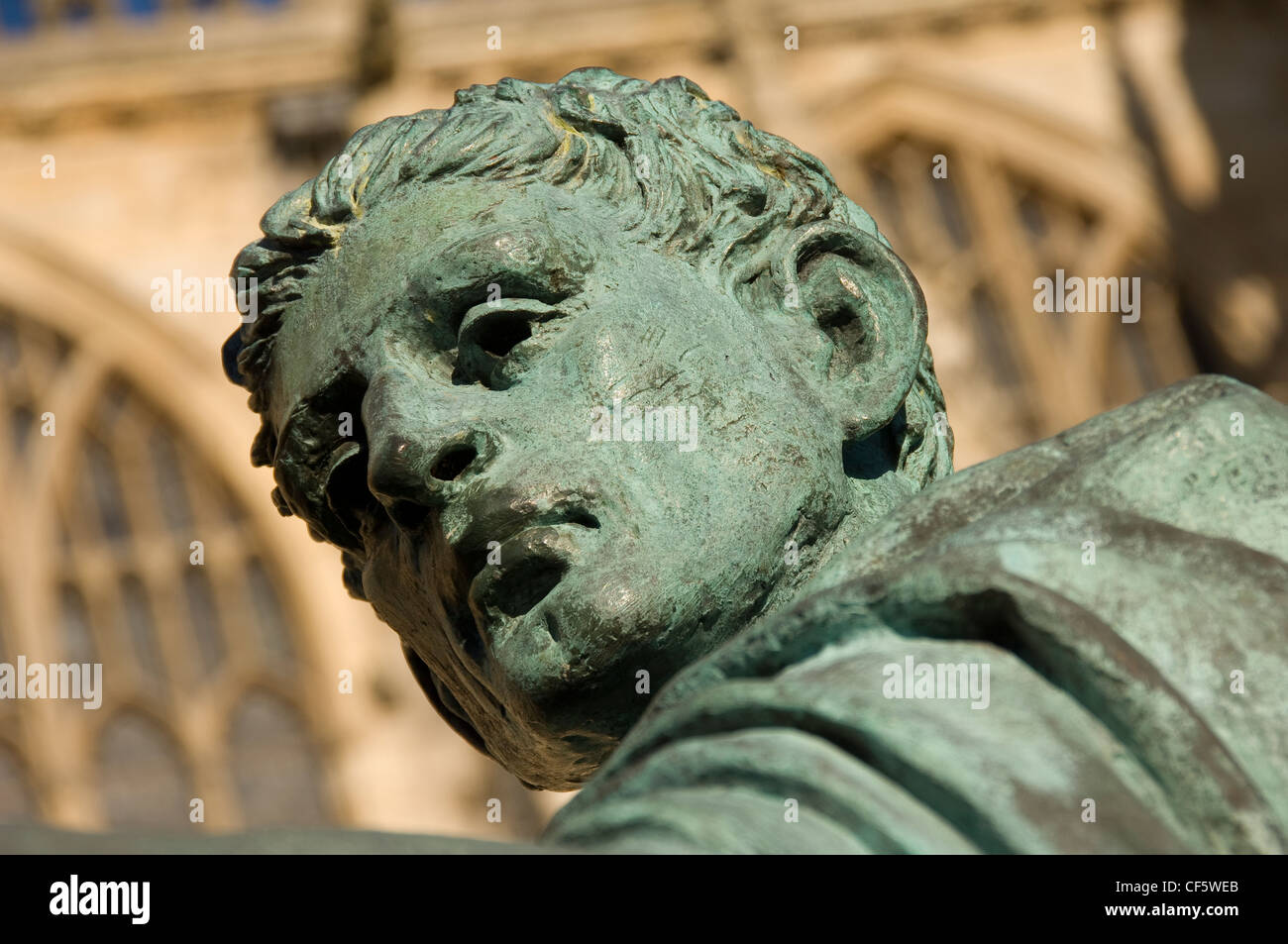 Detail von Konstantin dem großen bronzenen Statue außerhalb der Süden Querschiff des York Minster Stockfoto