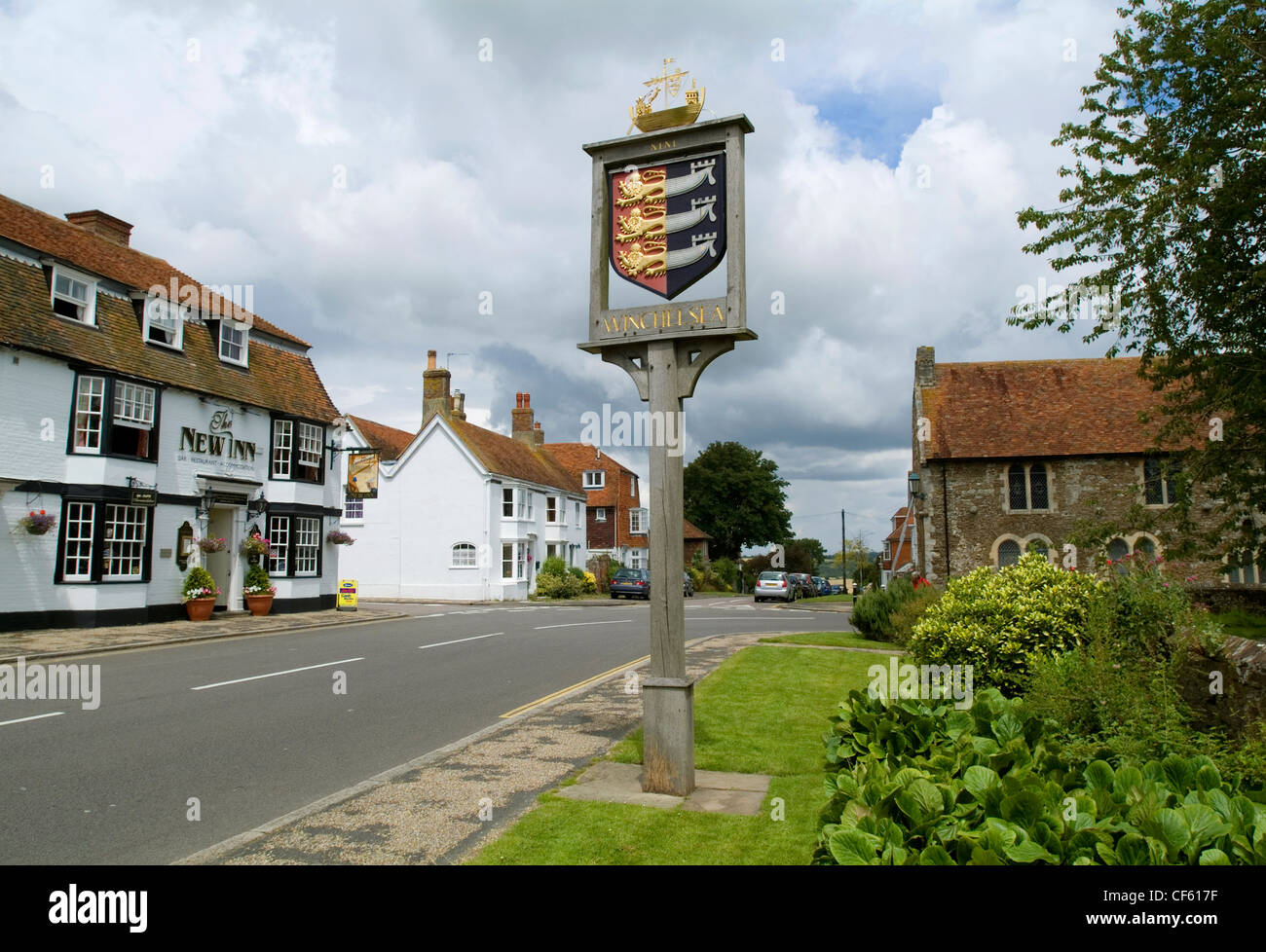 Das Dorf ist von Winchelsea anmelden. Stockfoto