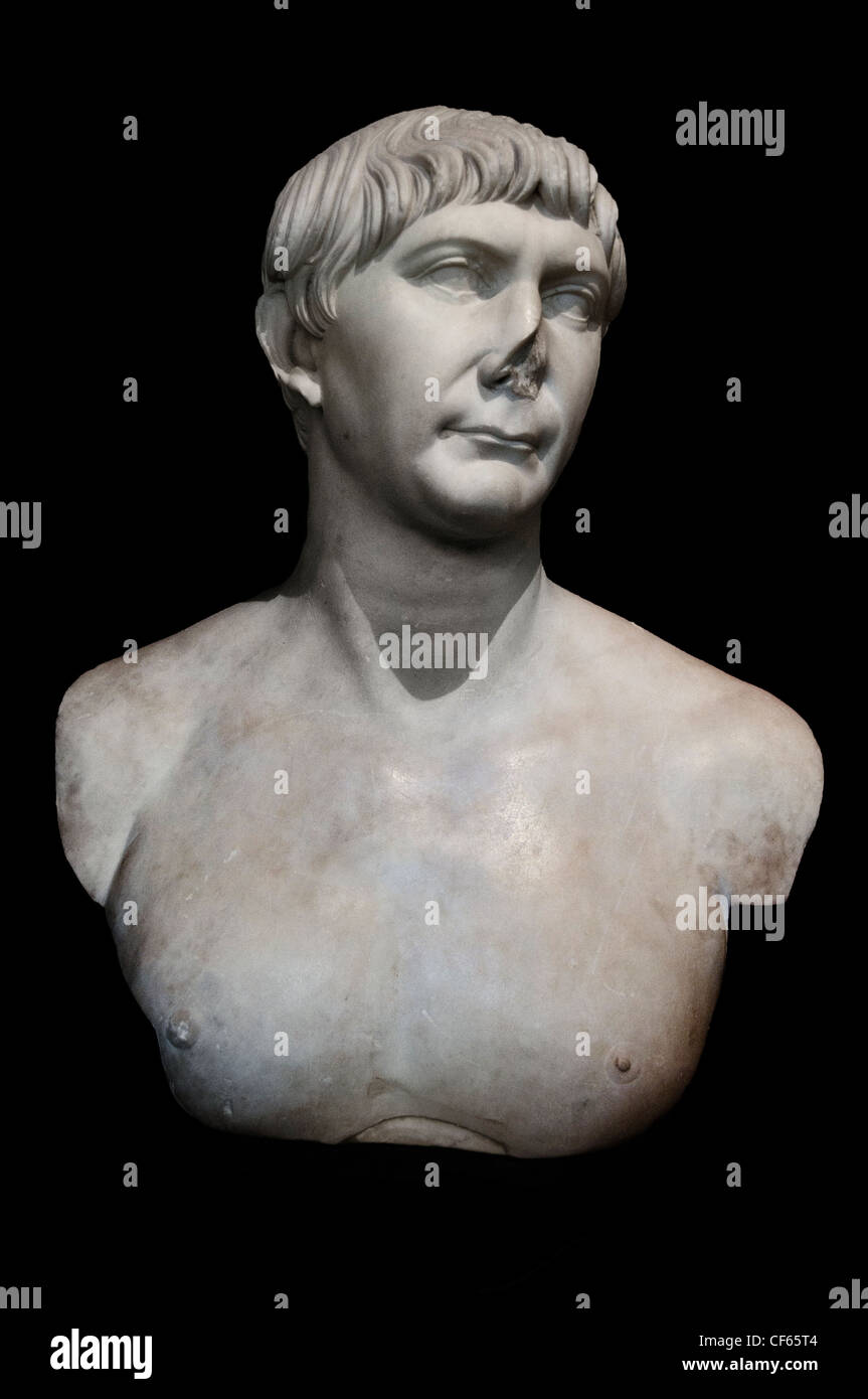Trajan - Marcus Ulpius Nerva Traianus Augustus 53-117 n. Chr. römischer Kaiser Rom Italien Italienisch Stockfoto