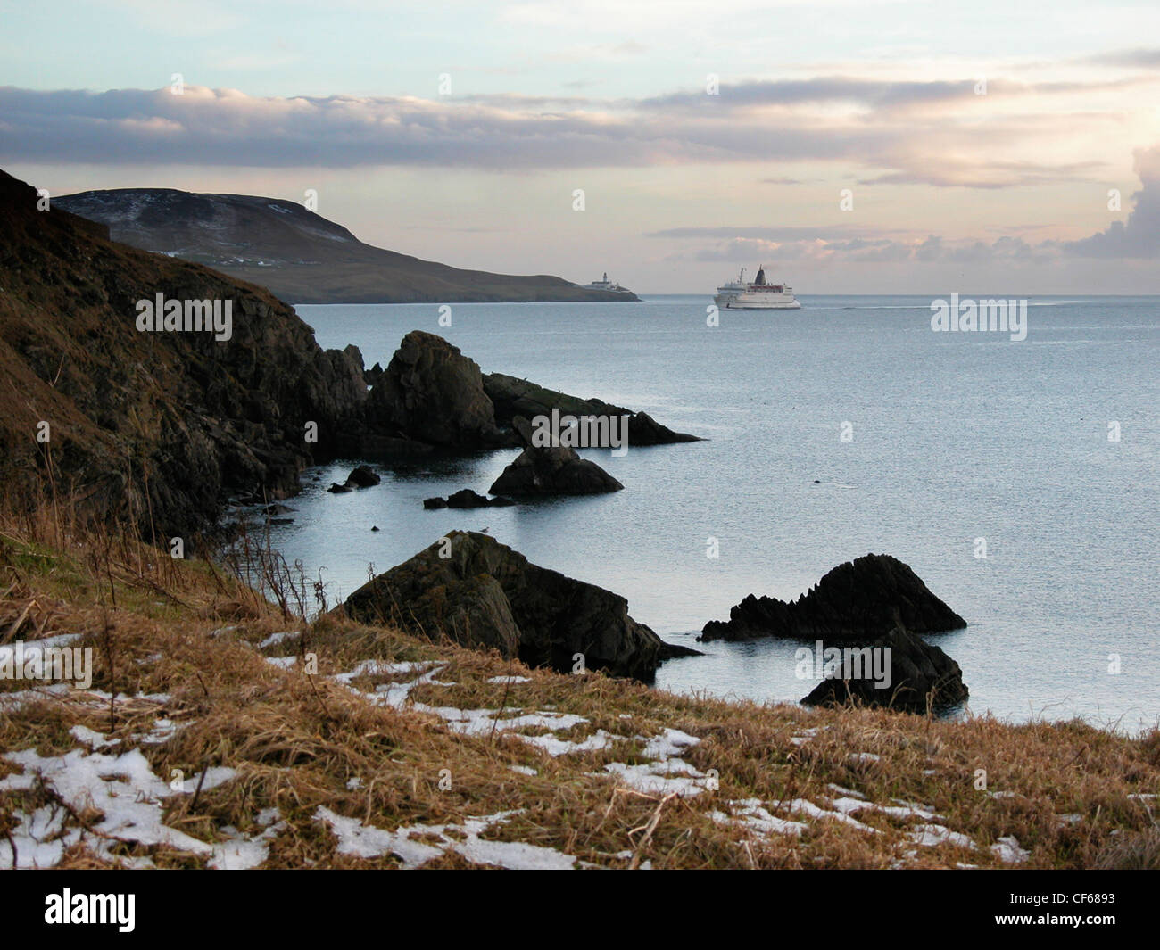Norrona Smyril-Line Fähre bei Knab, Lerwick auf den Shetland. Stockfoto