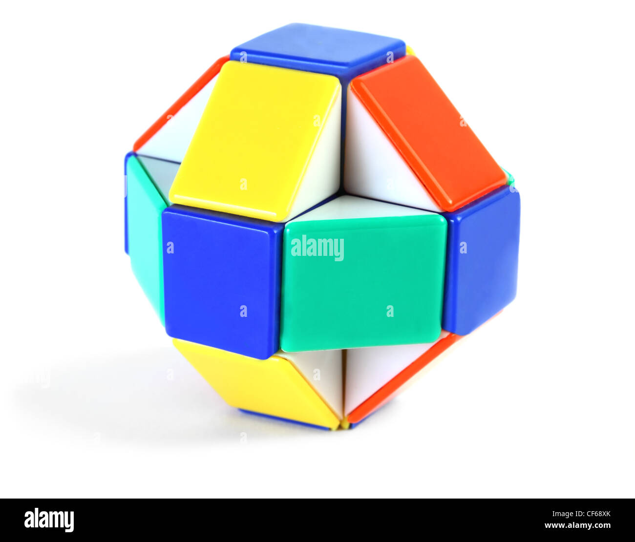 Bunte dreidimensionale Geometrie Figur isoliert auf weiss Stockfoto