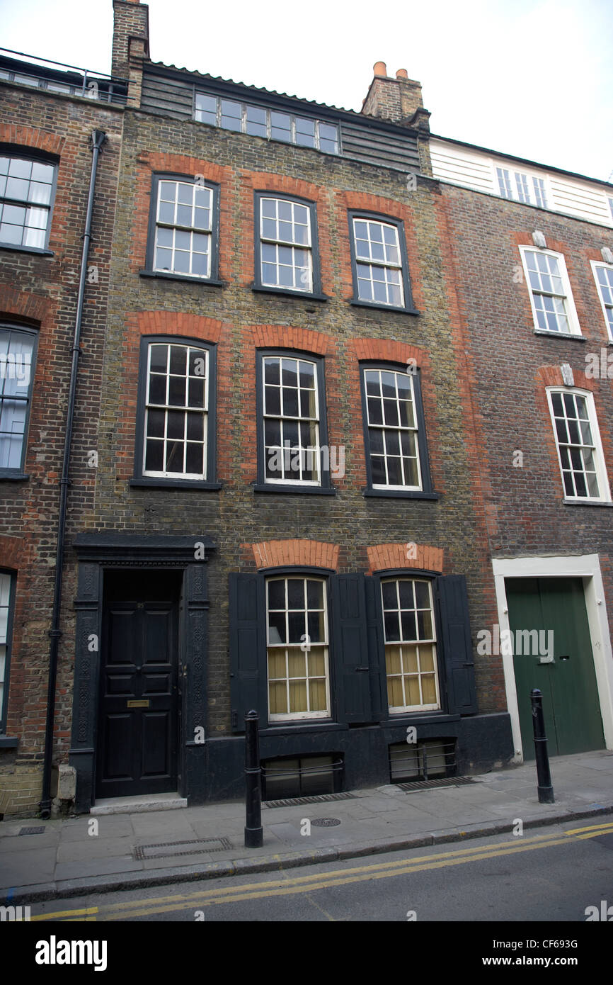 Außenansicht des einen frühen georgischen Terrasse der Häuser in der Fournier Street. Stockfoto