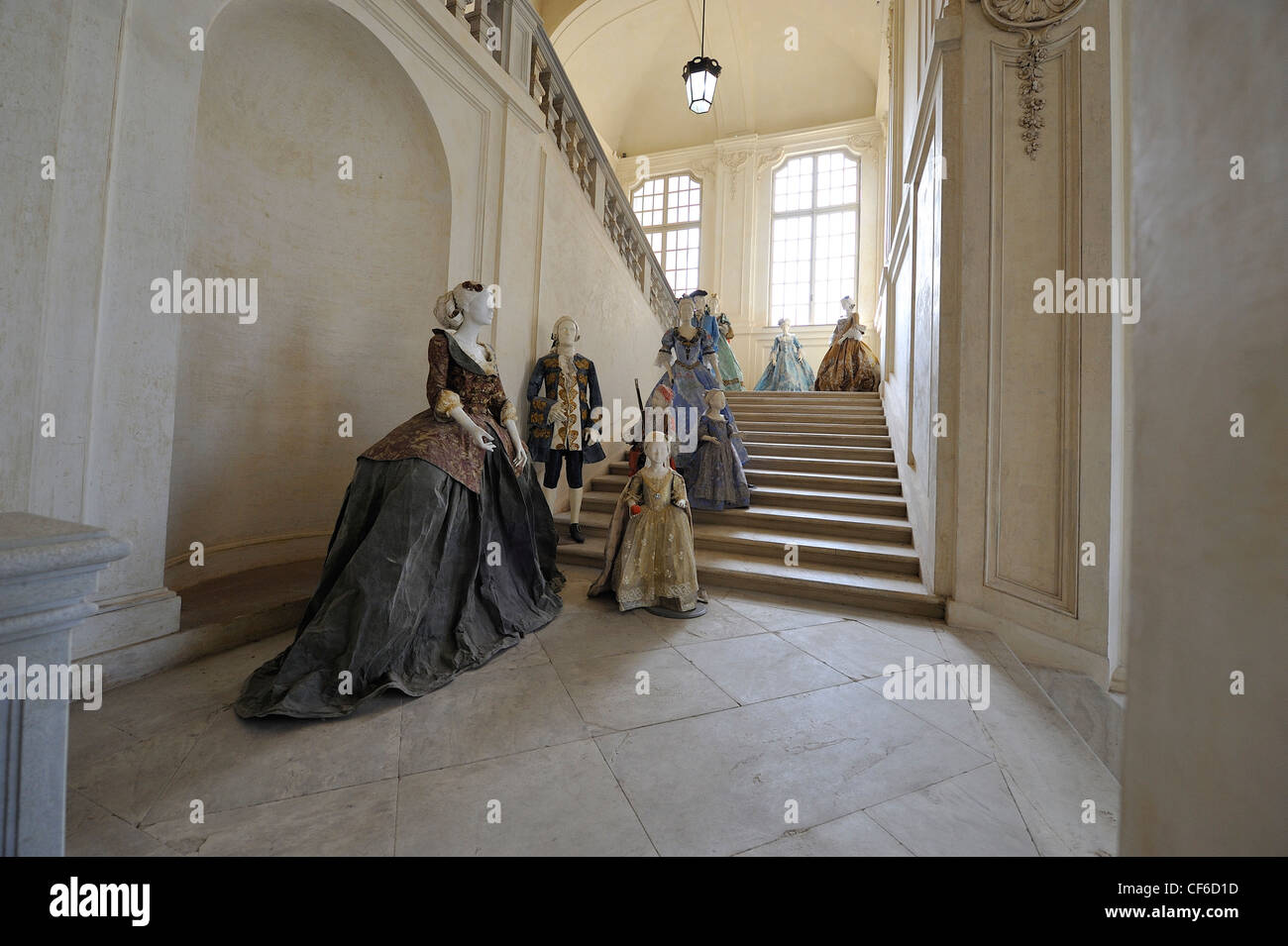 Schaufensterpuppen in den erstaunlichen Reggia von Venaria Reale; Turin, Piemont. Italien Stockfoto