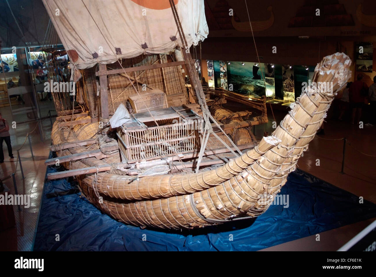 Norwegen Oslo das Kon-Tiki-Museum, Bygdøy beherbergt Schiffe und Karten von der Kon-Tiki-Expeditionen von Thor Heyerdahl explorer Stockfoto Norwegen Oslo das Kon-Tiki-Museum, Bygdøy beherbergt Schiffe und Karten von der Kon-Tiki-Expeditionen von Thor Heyerdahl explorer Stockfoto