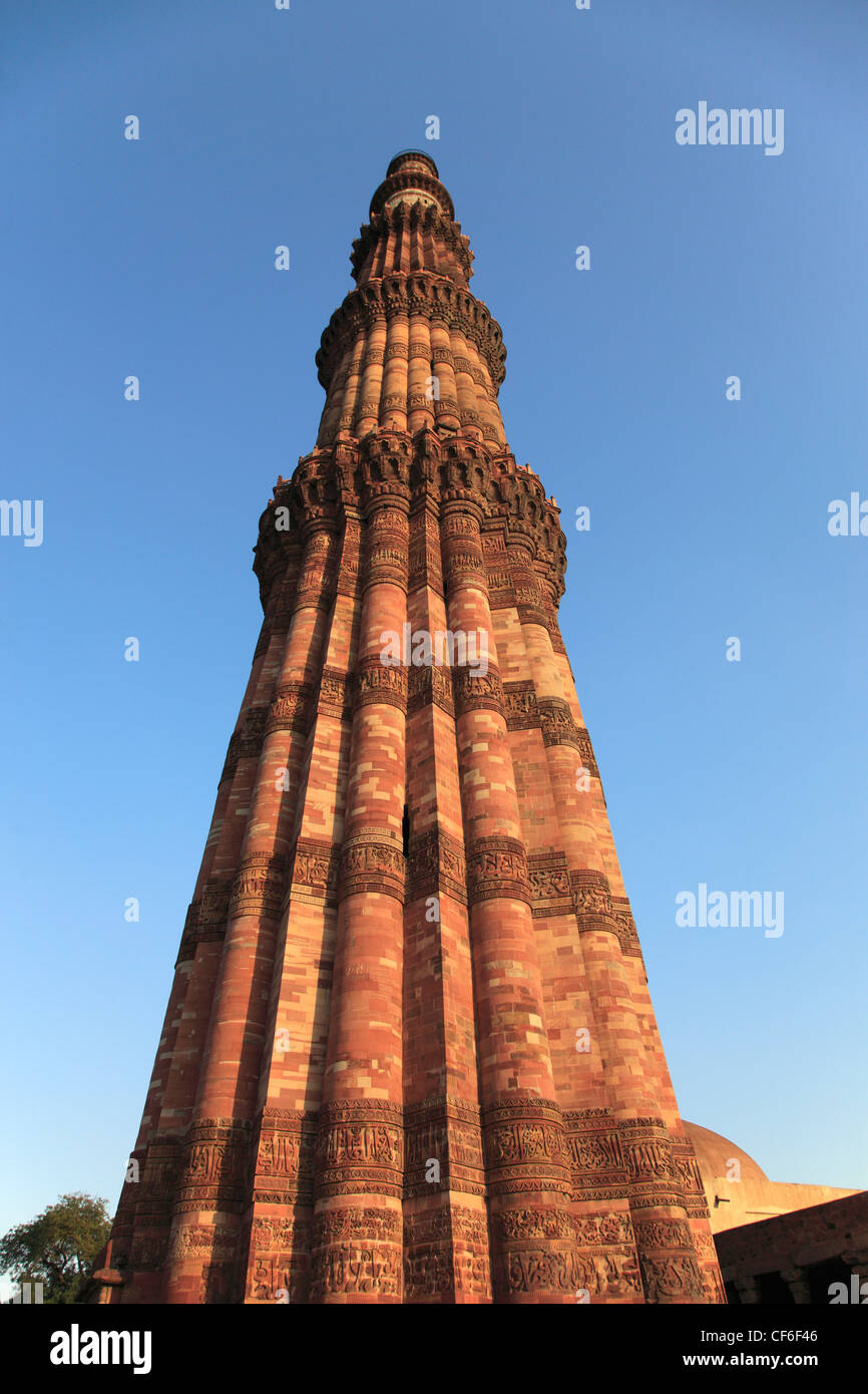 Indien, Delhi, Qutb Minar, Minarett, Turm des Sieges, Stockfoto