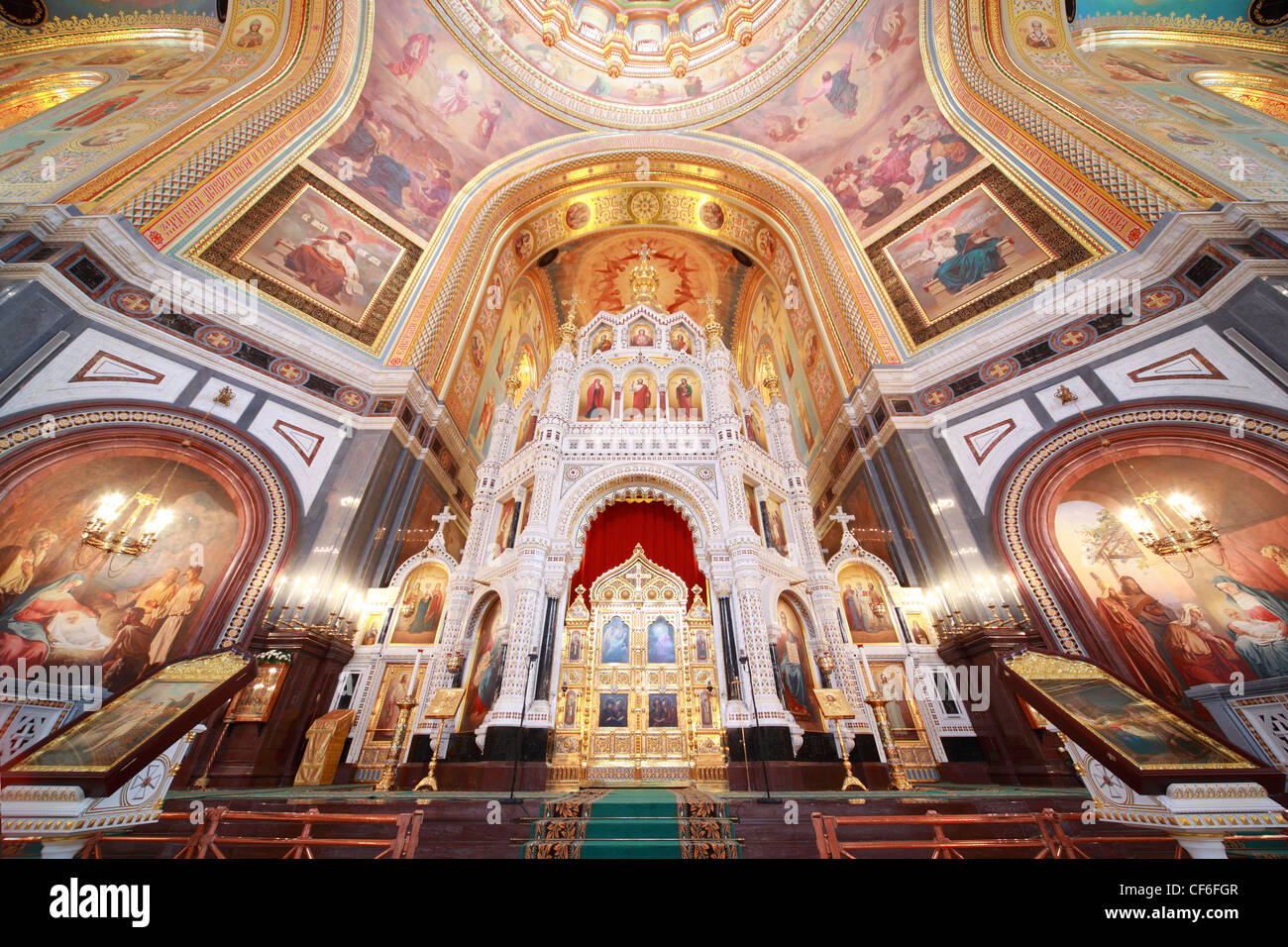 Altar in der Kathedrale von Christus dem Erlöser in Moskau, Russland Stockfoto