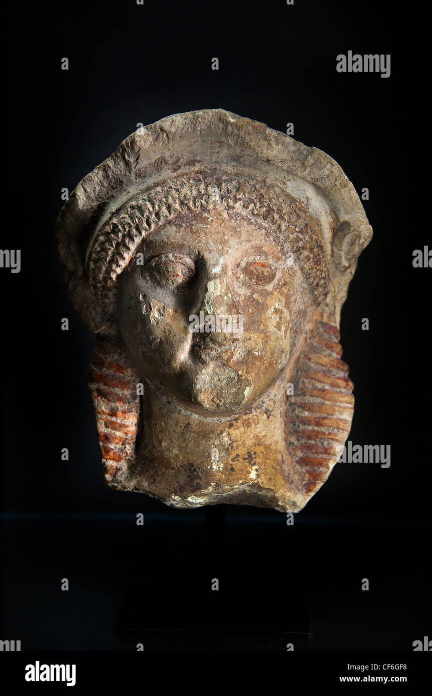 Matrizengeformte Frauenkopf späten 6. Jahrhundert BC Griechisch Griechenland Stockfoto