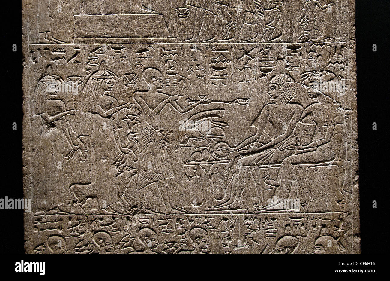 Stele Paser Priester Thoth um 1300 BC Kalkstein Ägypten ägyptische Hieroglyphe Stockfoto