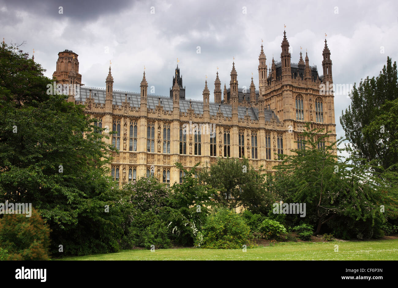 Häuser des Parlaments oder Westminster Palace in London. Ein königlicher Palast ist seit rund 1000 Jahren auf der Website Stockfoto