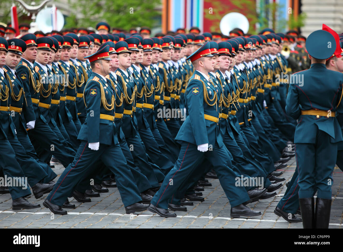 Moskau 6 Mai Officer Soldaten März Probe Parade zu Ehren großen Vaterländischen Krieges Sieg roten Platz 6. Mai 2010 Moskau-Russland Stockfoto