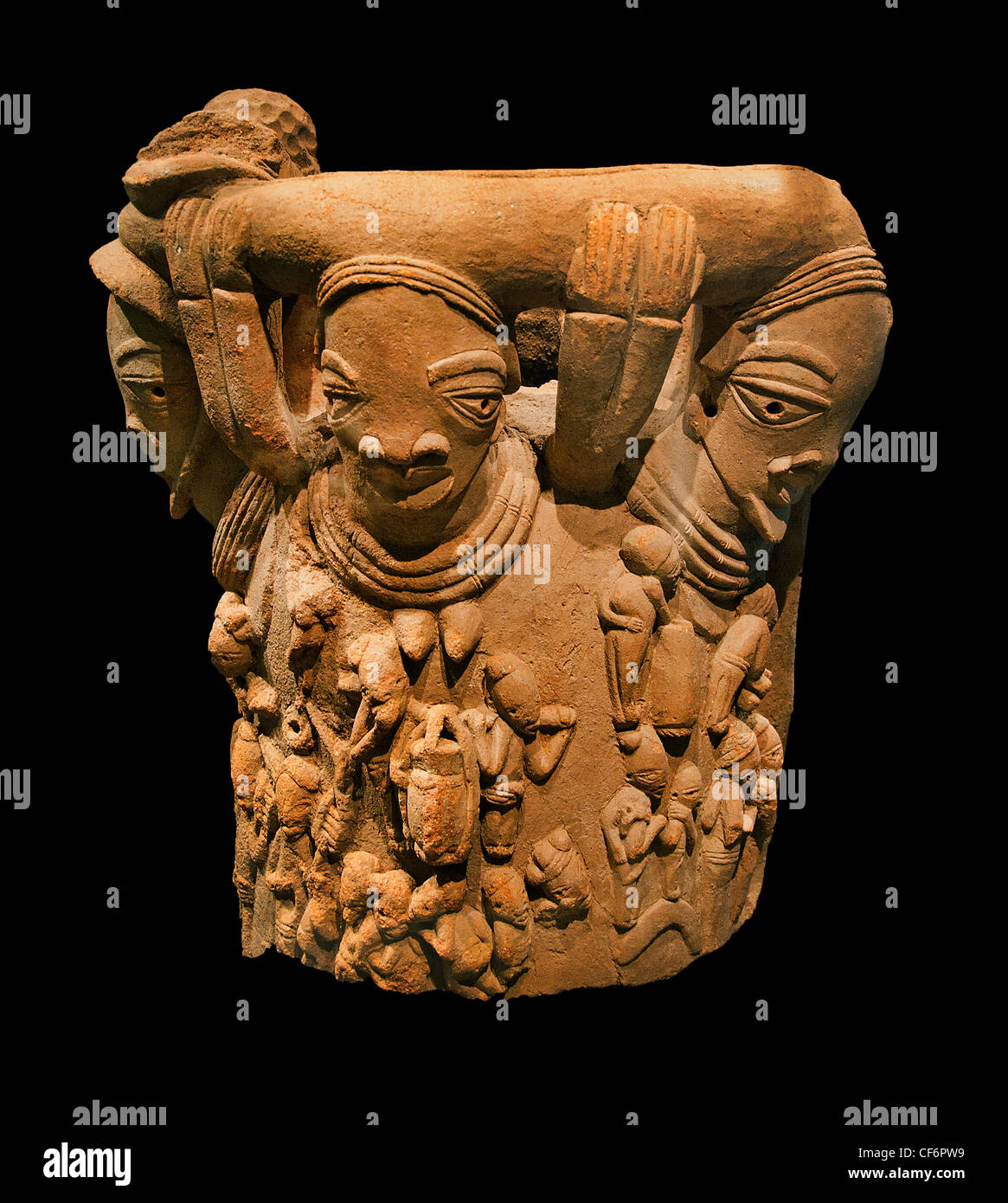 NOK-Szenen aus dem täglichen Leben Ernte Mütter mit Kinder Kultur Skulptur Terrakotta vor 6. Cent BC Nigeria Afrika Stockfoto