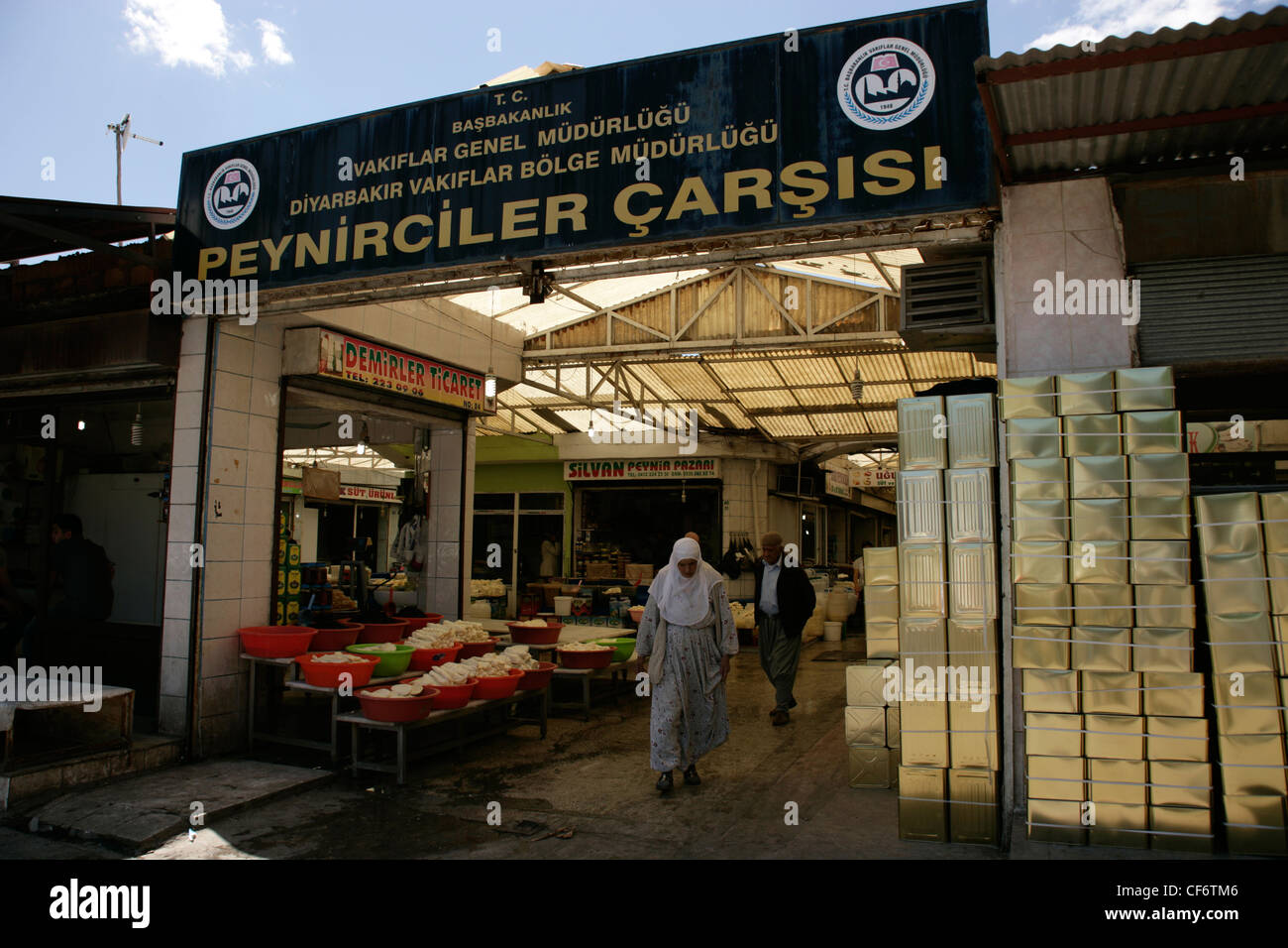 Der Käse Markt, Diyarbakir, Südosten der Türkei Stockfoto