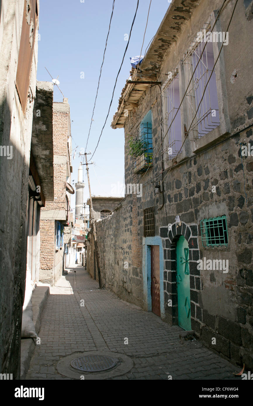 Straße im alten Viertel, Diyarbakir, südöstlichen Türkei Stockfoto
