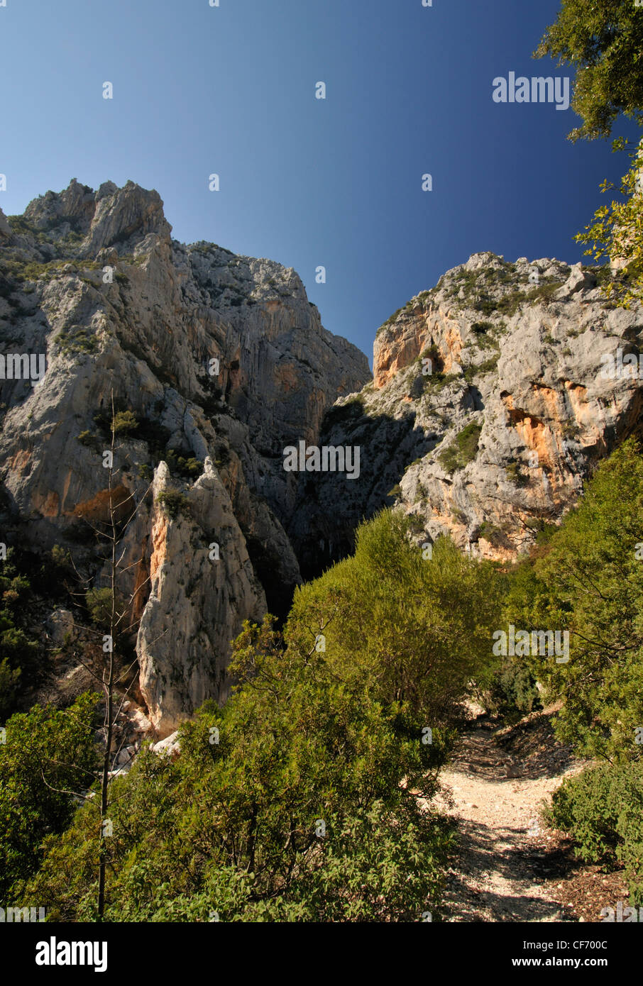 Eingang der Gorropu Schlucht, Dorgali, Supramonte, Sardinien, Italien Stockfoto