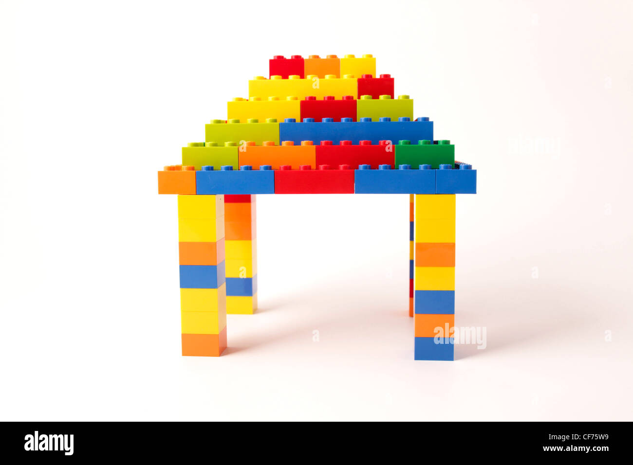 Party Zelt mit Plastikziegelsteine gemacht Stockfoto