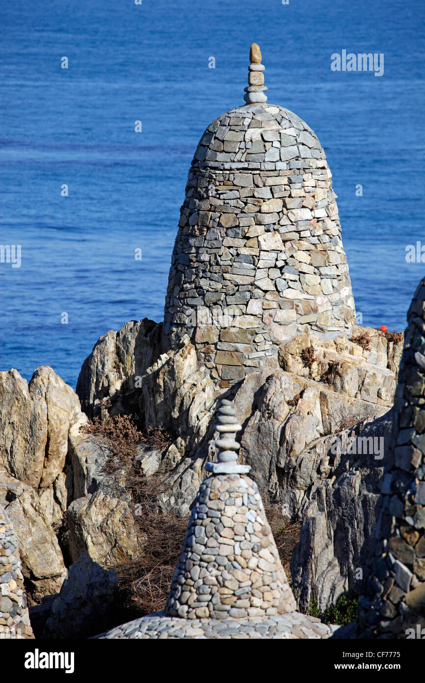 Cairns in Haedong Yonggungsa buddhistischen Tempel in Busan, Südkorea Stockfoto