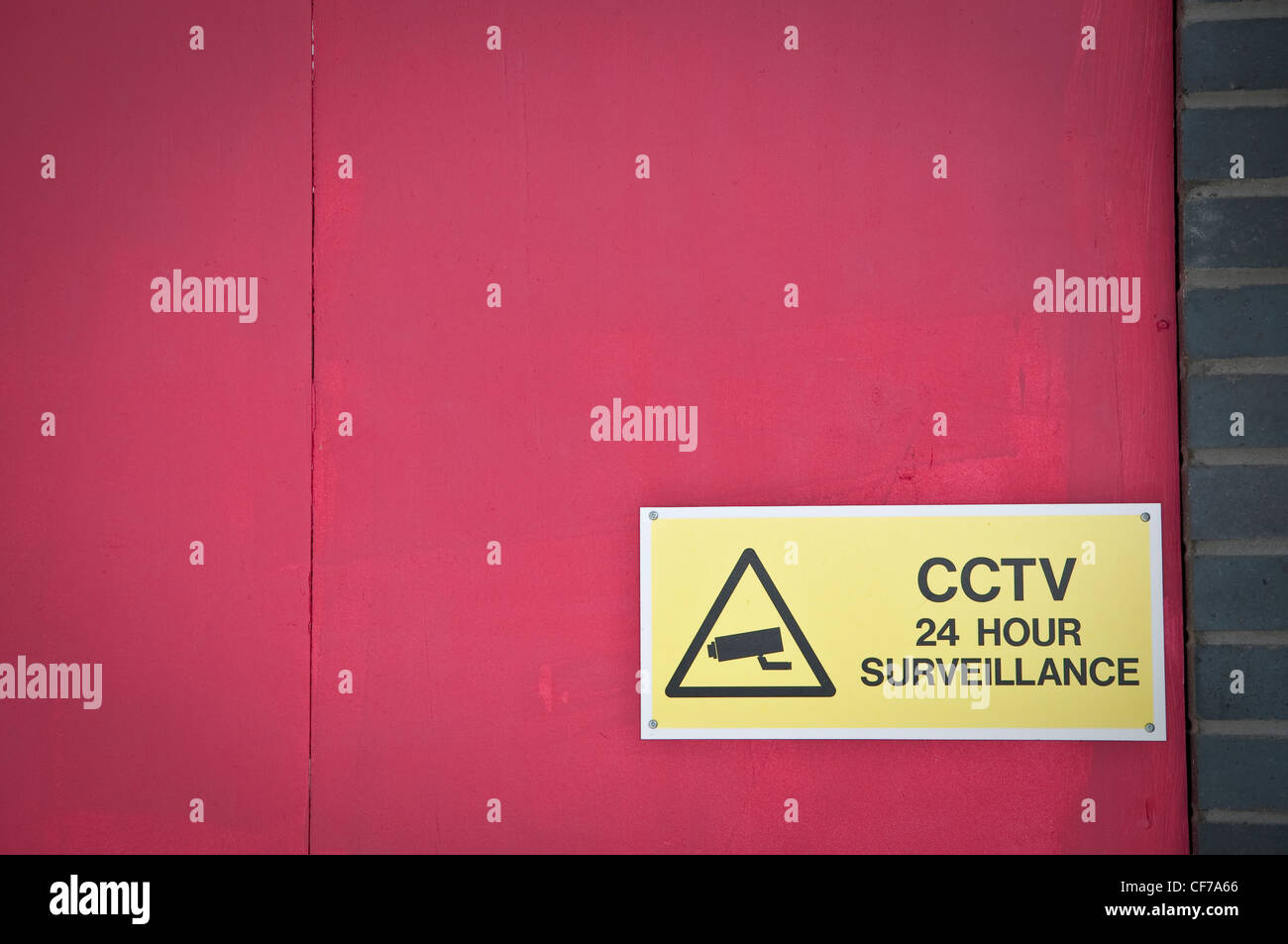 CCTV-Überwachung-Zeichen UK Stockfoto