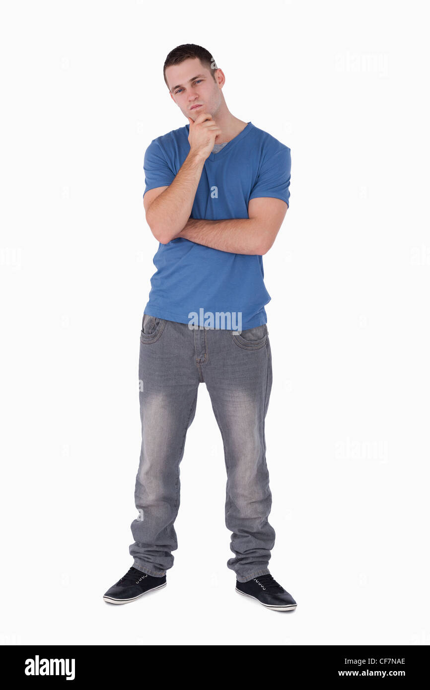 Porträt eines nachdenklichen jungen Mannes Stockfoto