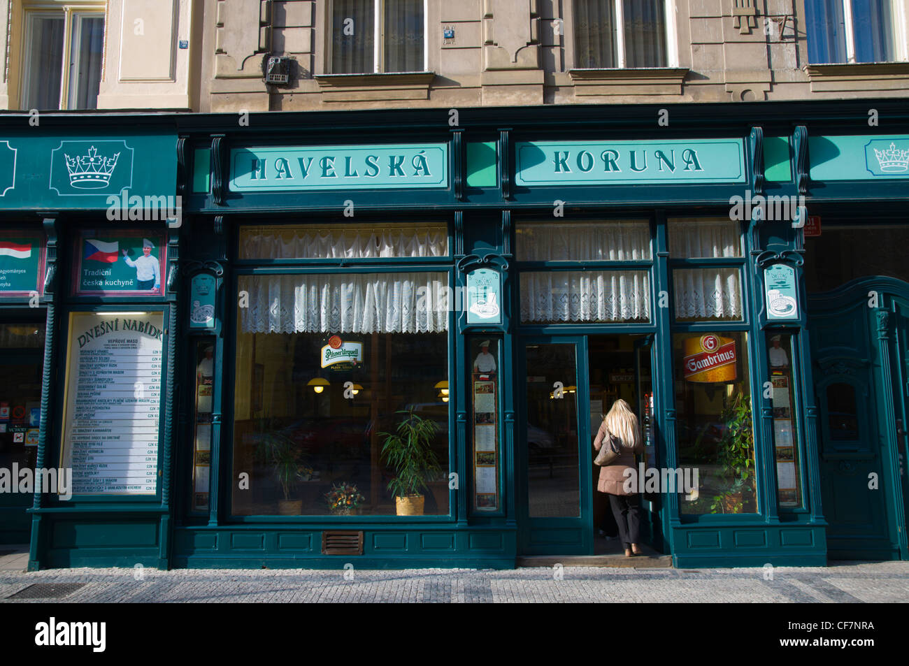 Havelska Koruna Self-Service Restaurant außen Havelska Strasse Altstadt Prag Tschechische Republik Europa Stockfoto
