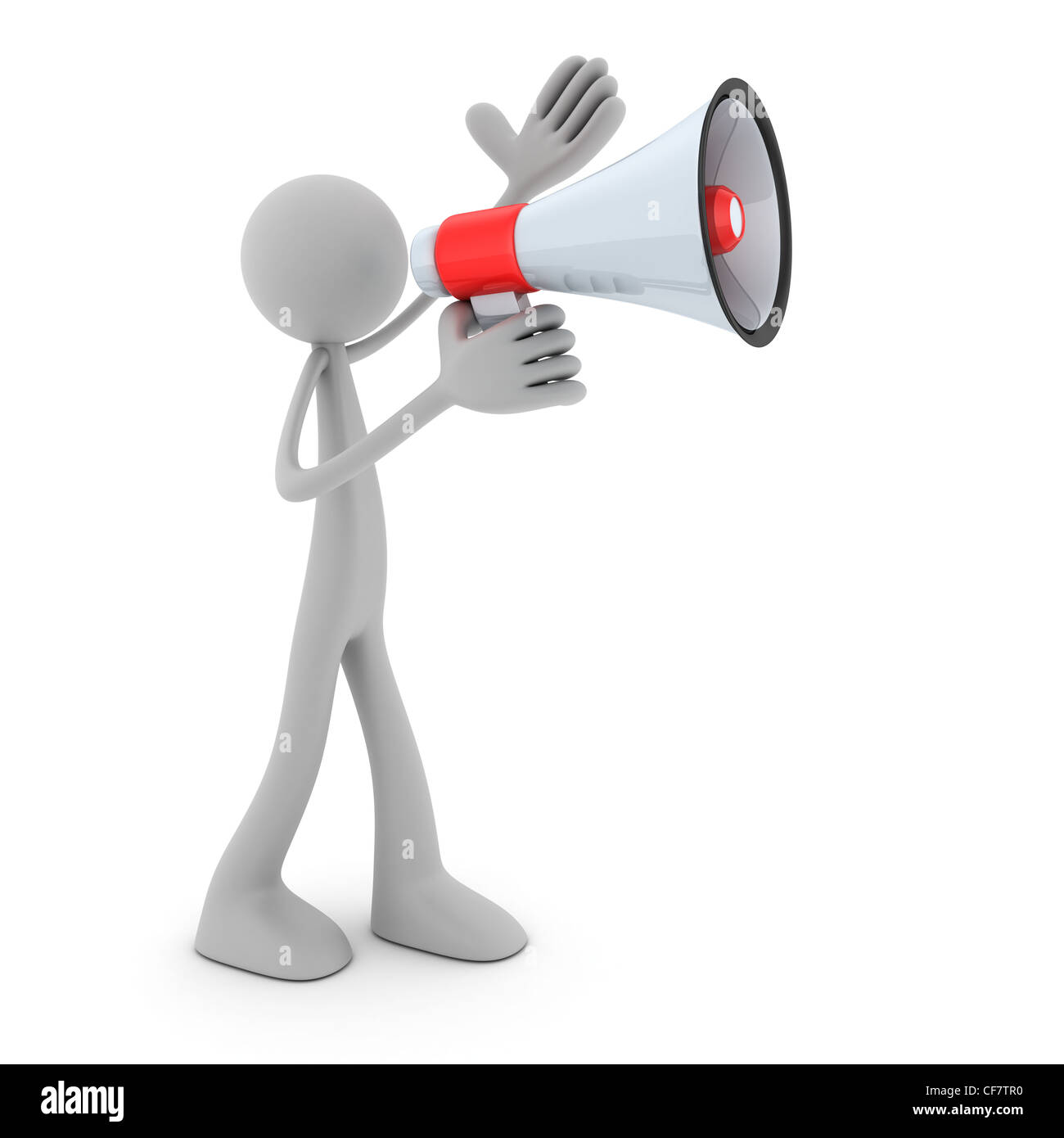 Abstrakte Männer und Megaphon (durchgeführt in 3d) Stockfoto