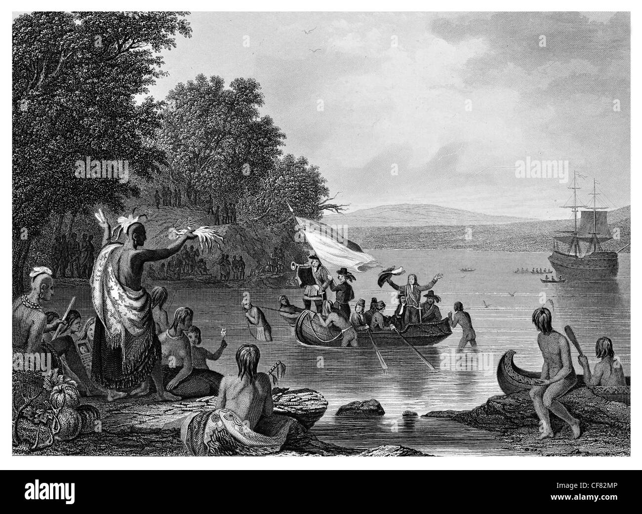 Die Landung von Henry Hudson 1609 Kanada Stockfoto