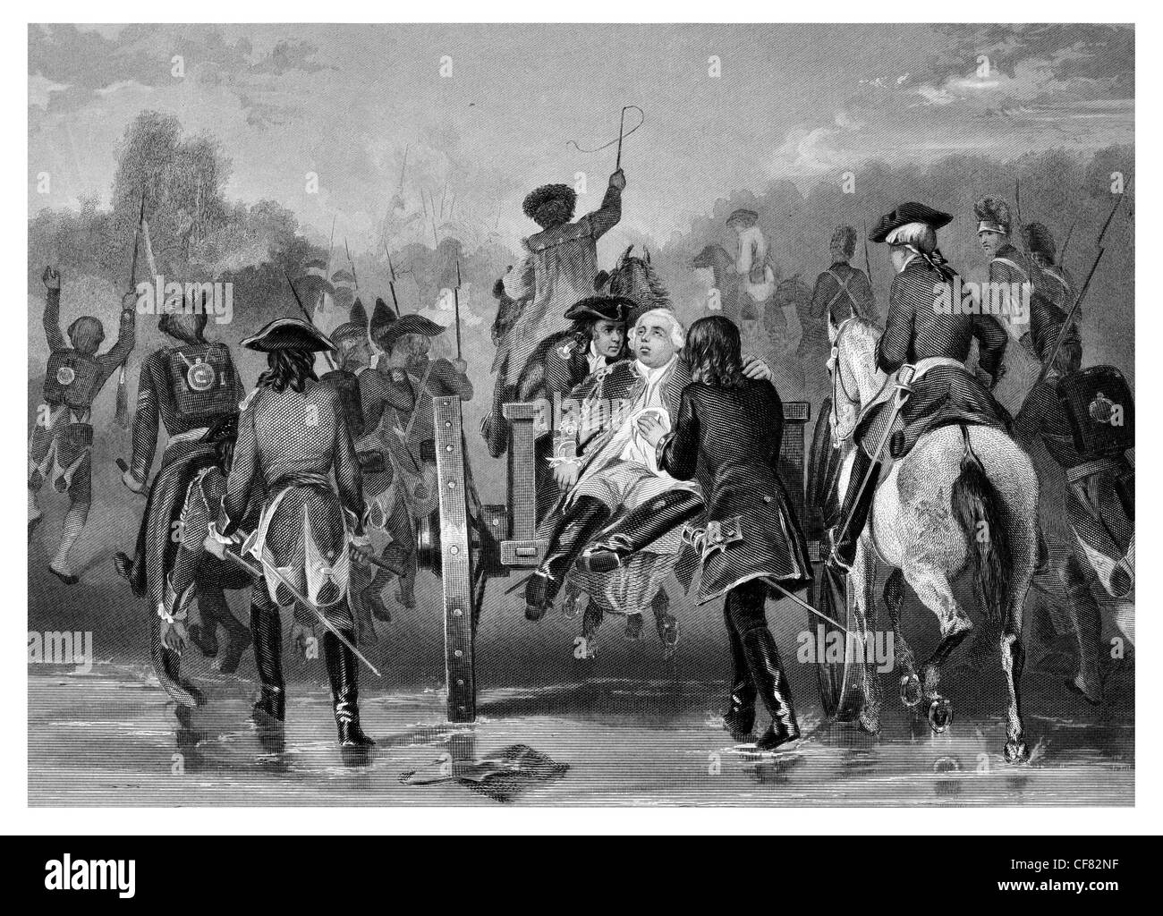 Niederlage der britischen General Edward Braddock Fort Duquesne französische indische Krieg 1755 Stockfoto