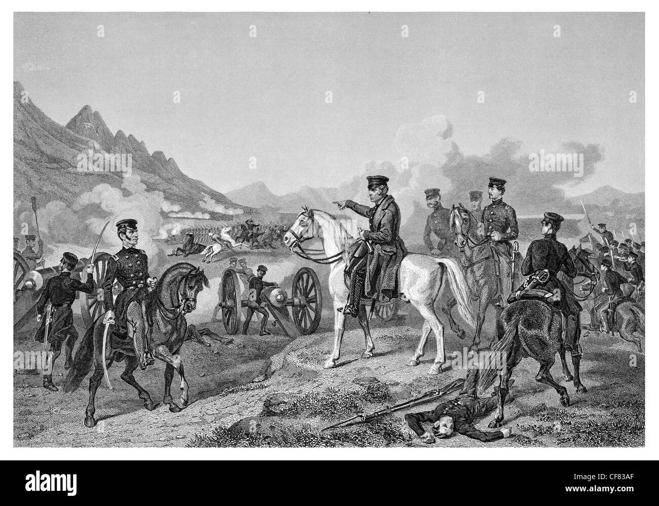 Schlacht von Buena Vista General Zachary Taylor führt U.S. Streitkräfte Sieg über die mexikanische Armee unter General Santa Anna 1847 Stockfoto