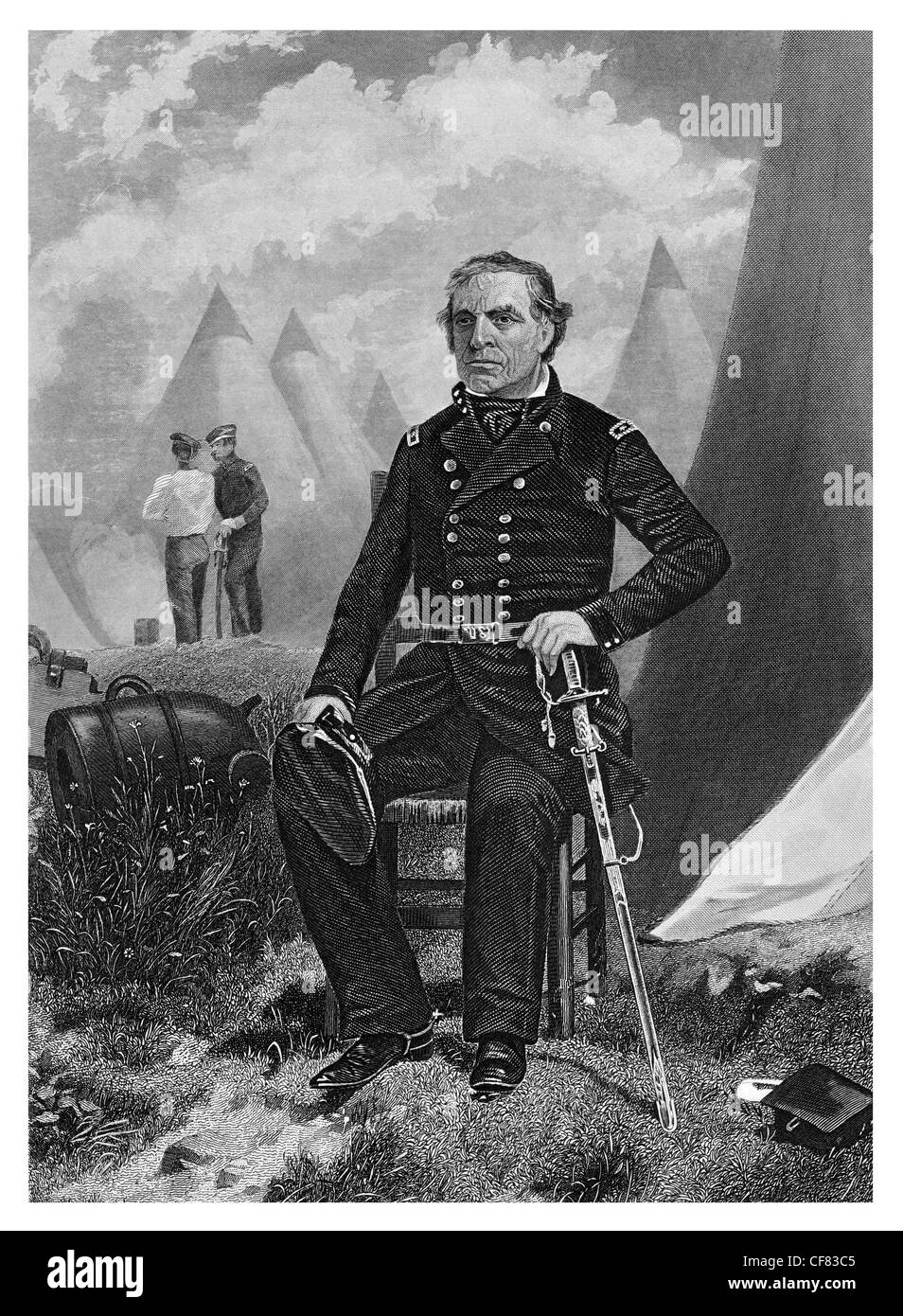 Zachary Taylor US-Armee Generalmajor Whig 1784 bis 1850 12. Präsident der Vereinigten Staaten 1849 bis 1850 Stockfoto