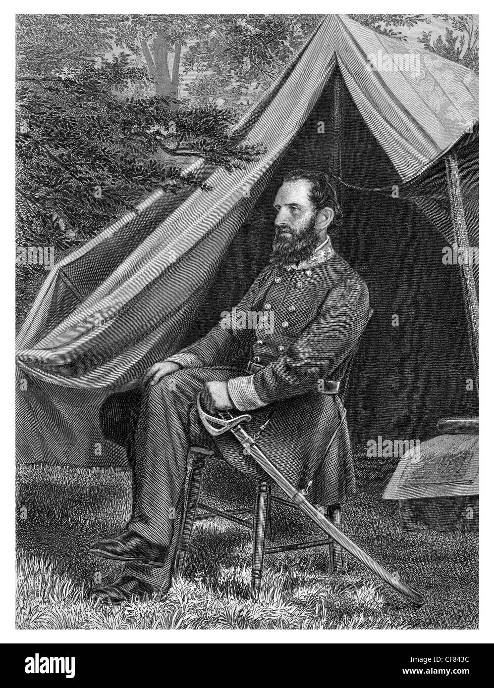 Thomas Jonathan Stonewall Jackson Konföderierten general 1824-1863 Stockfoto