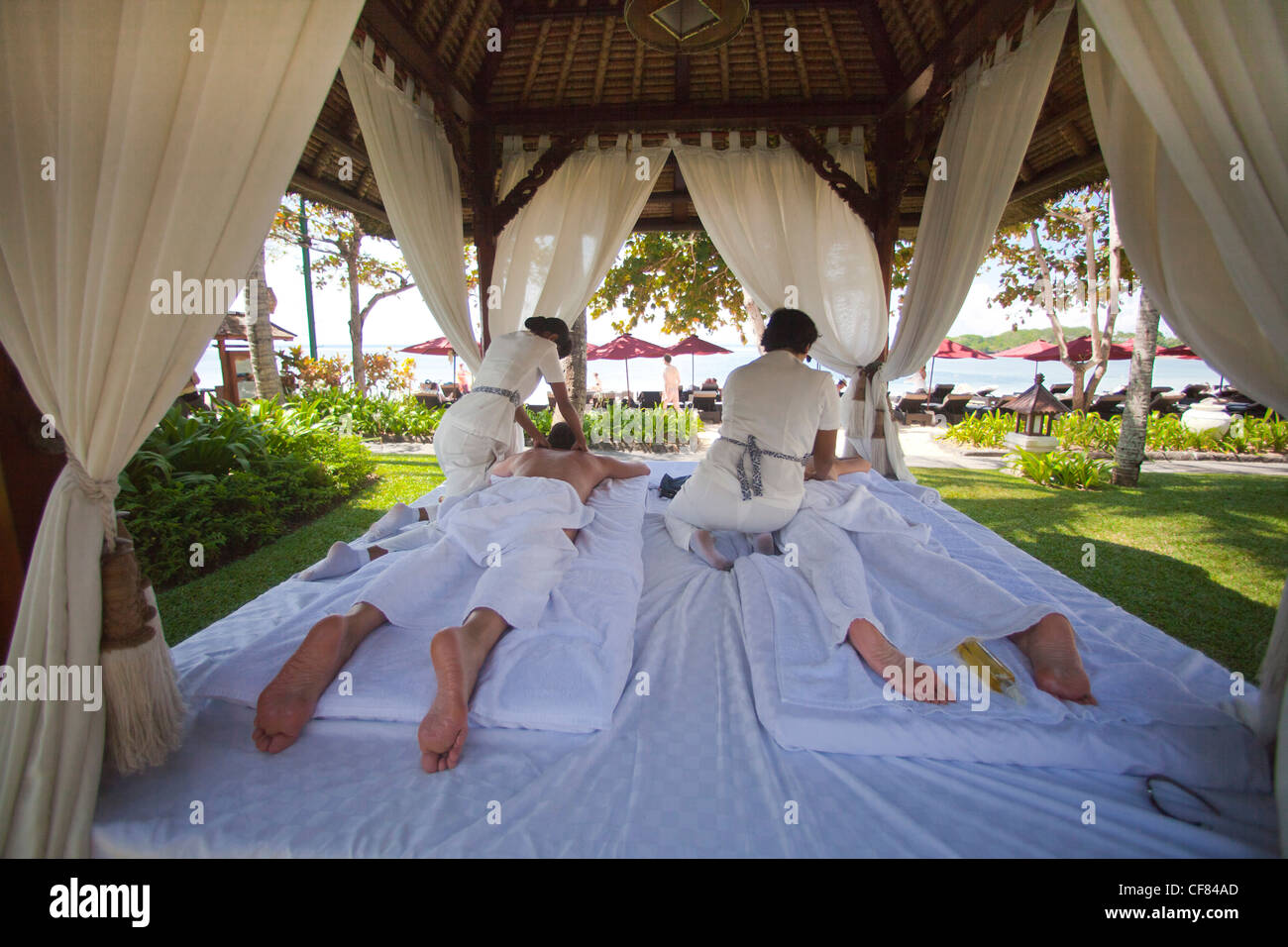 Indonesien, Asien, Bali Insel, Laguna Nusa Dua, Resort, Massage Hütte