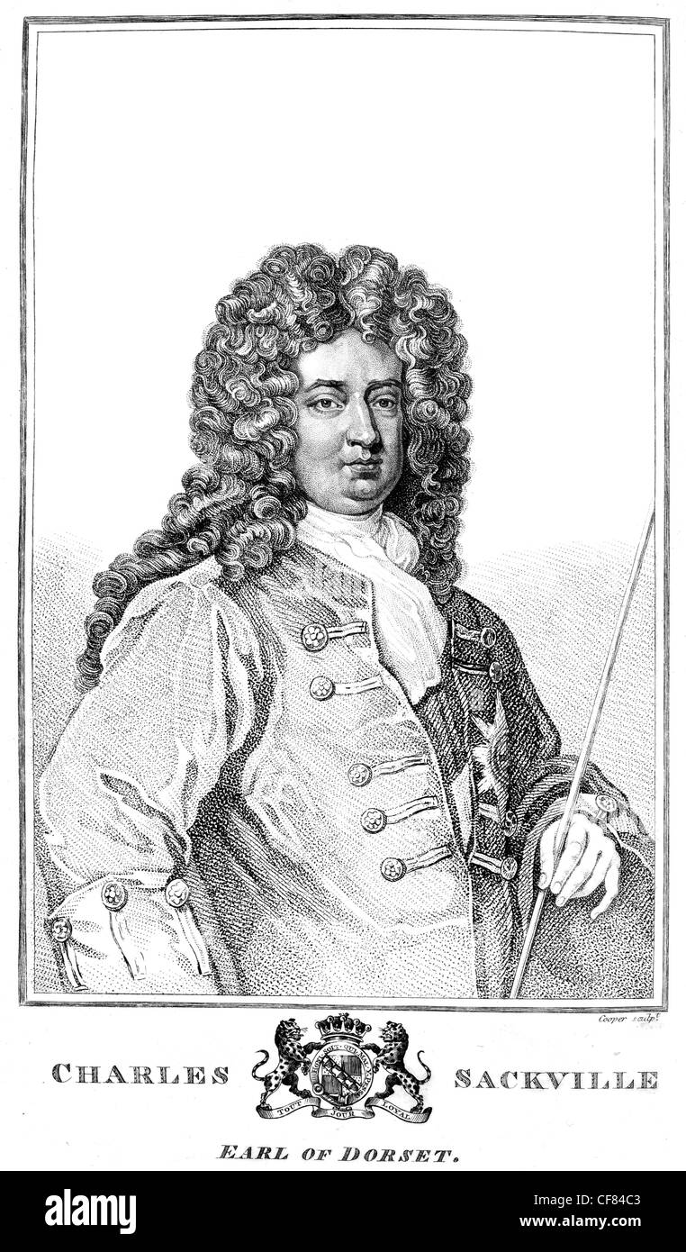 Charles Sackville 6. Earl of Dorset und 1. Earl of Middlesex 1638 1706 englischen Dichters Höfling Stockfoto