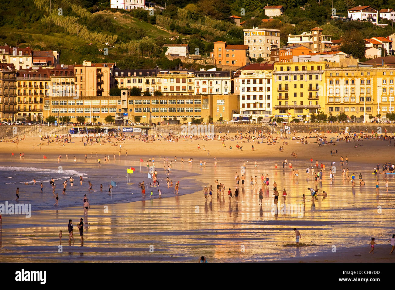 Zurriola Strand in San Sebastian, Baskenland, Spanien Stockfoto