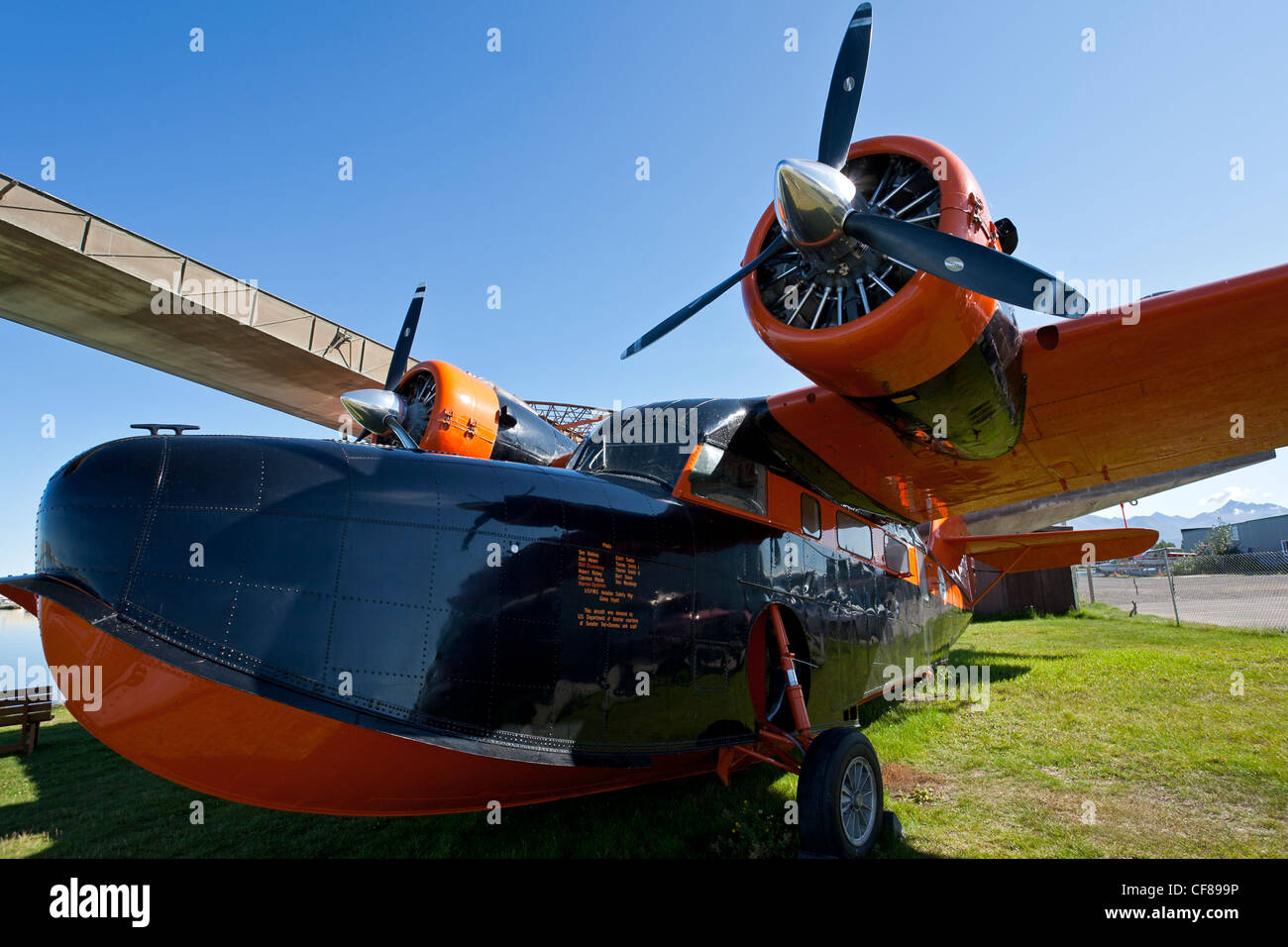 Grumman G-21A "Gans" Amphibien-Flugzeuge (1944). Alaska Aviation Museum. Anchorage. Alaska. USA Stockfoto