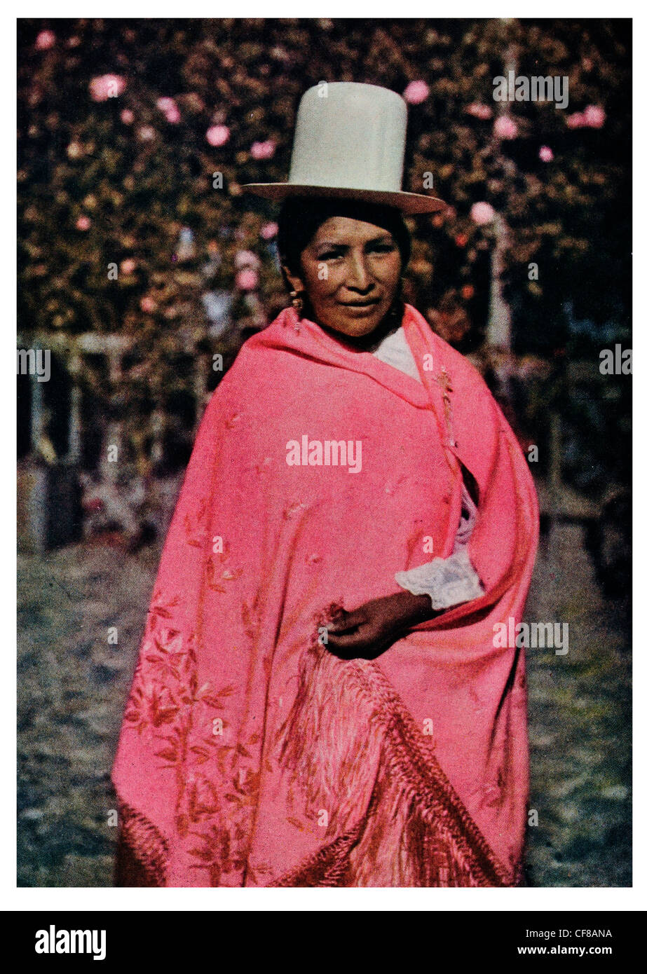 1927 bolivianischen Frau Hut Stockfoto