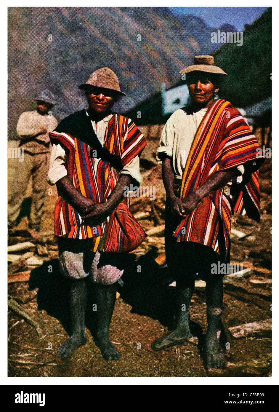 1927-Anden-Kleidung-poncho Stockfoto