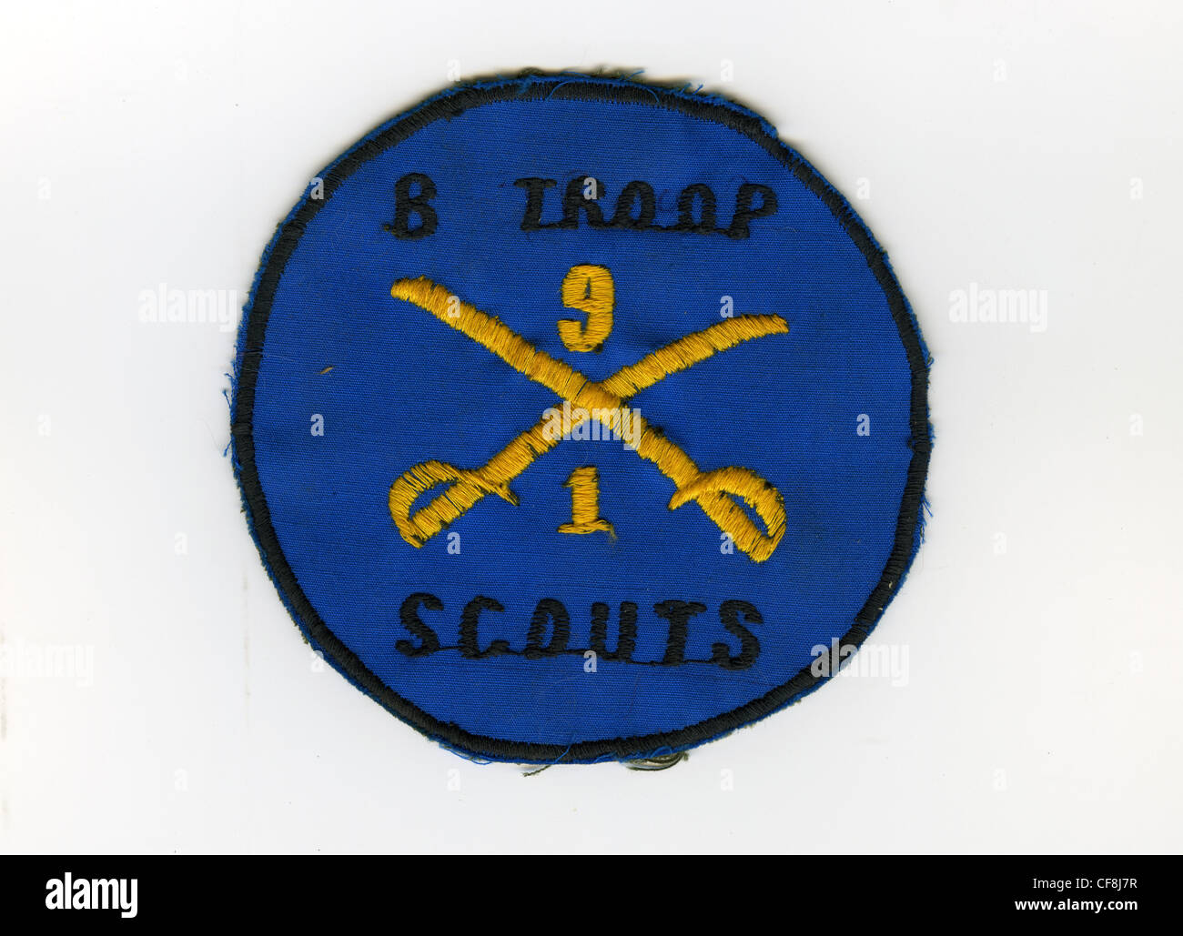 Nicht autorisierte Patch Bravo Truppe, 1. Staffel, 9. Kavallerie, Pfadfinder 1. Kavallerie-Division (Airmobile) während des Vietnam-Krieges. Stockfoto