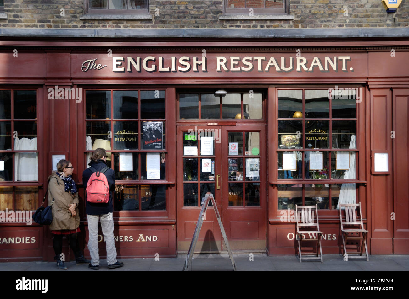 Das Englisch-Restaurant, Spitalfields, London, England Stockfoto