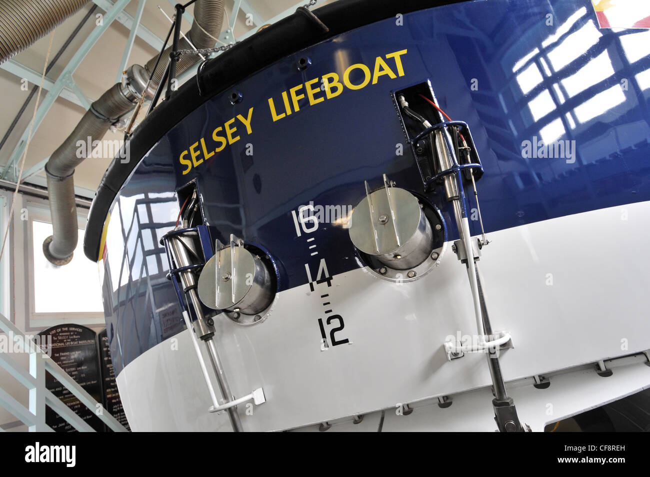 Stern der RNLI Selsey Rettungsboot Stockfoto