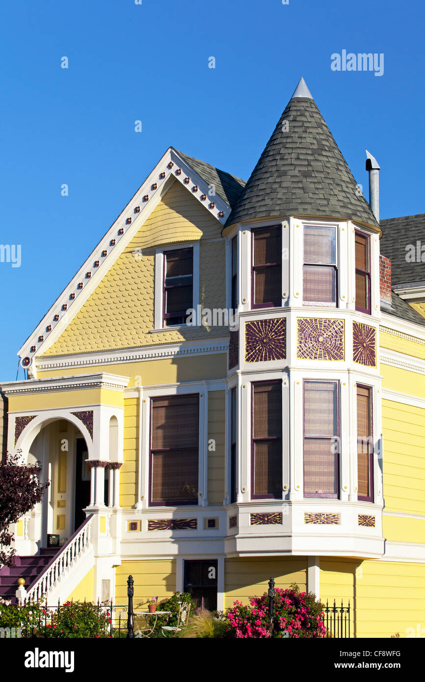 Typischen viktorianischen Fassade, San Francisco, Kalifornien, USA Stockfoto