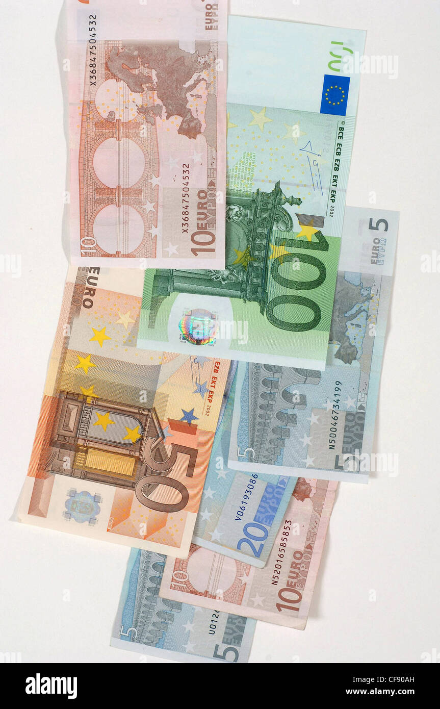 Euro, Geld, Banknoten, Währung, Finanzen, Wirtschaft Stockfoto