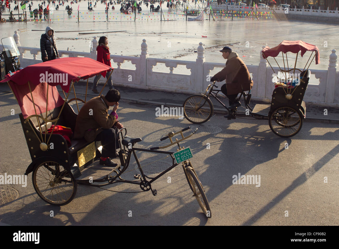 Manpower-Dreirad von Peking Stockfoto