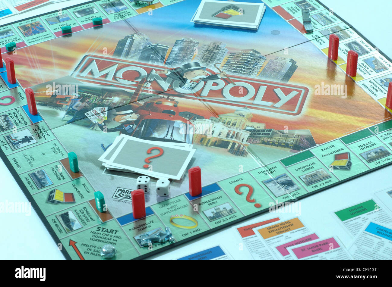 Monopol, Start, Figuren, Detail, Wirtschaft, Spiel, Spiel, symbol Stockfoto