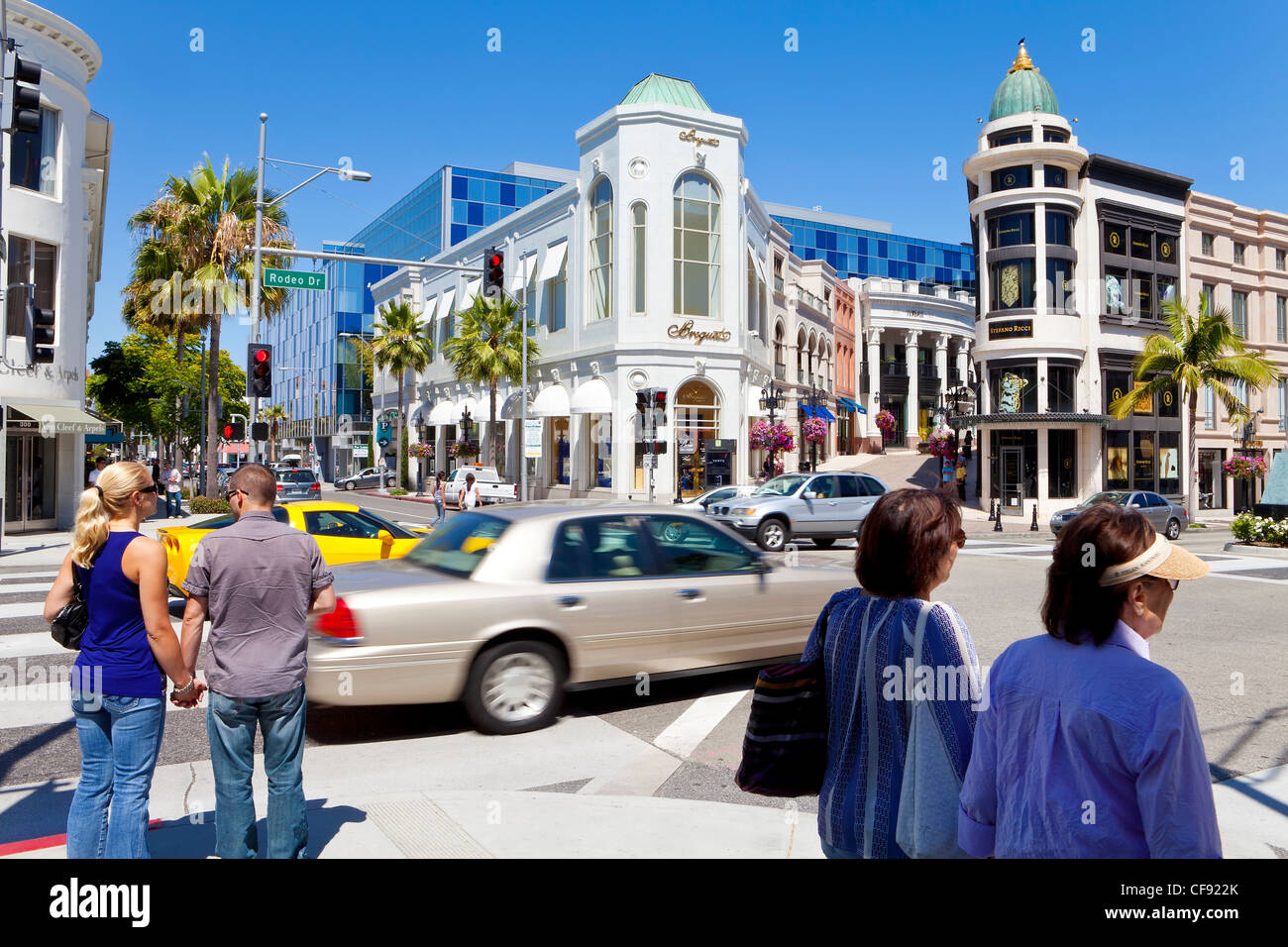 Rodeo Drive, Beverly Hills, Los Angeles, Kalifornien, USA, Vereinigte Staaten von Amerika Stockfoto