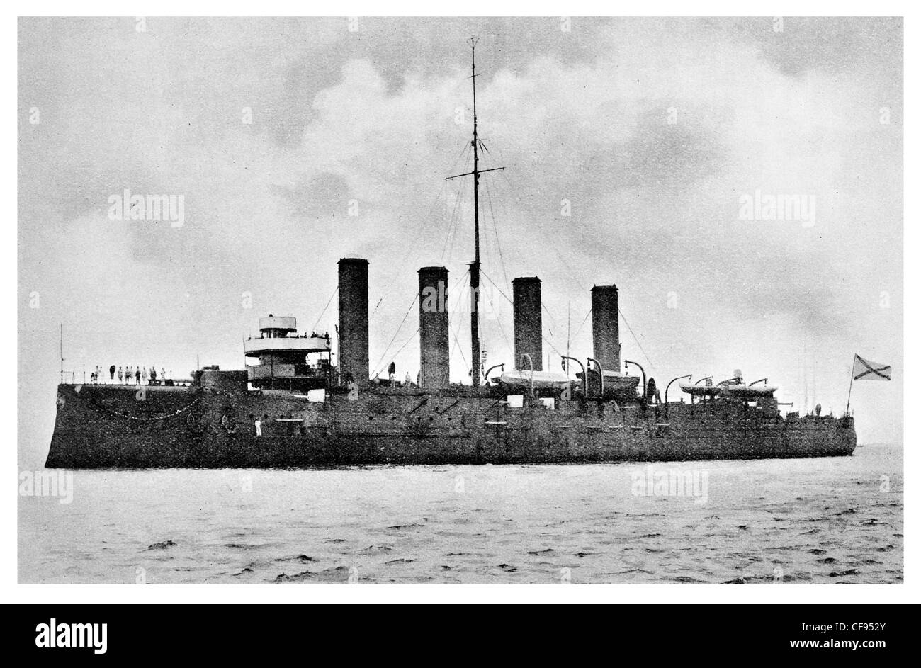 Russische Kreuzer Pallada Bayan-Klasse gepanzerte Kreuzer gebaut für imperiale russische Marine baltischen Flotte versenkt von U-26, 11. Oktober 1914 Stockfoto