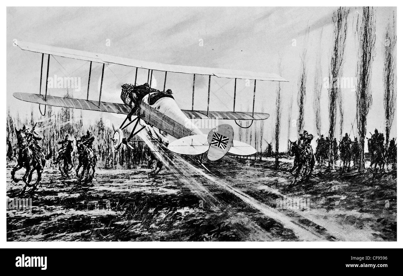 Flucht der britischen Flieger aus deutschen Doppeldecker fliegen corp Luftwaffe ausziehen Stockfoto