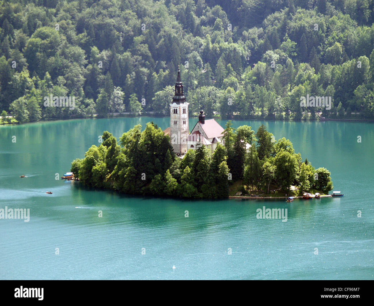 Kirche von Bled auf einer Insel Stockfoto