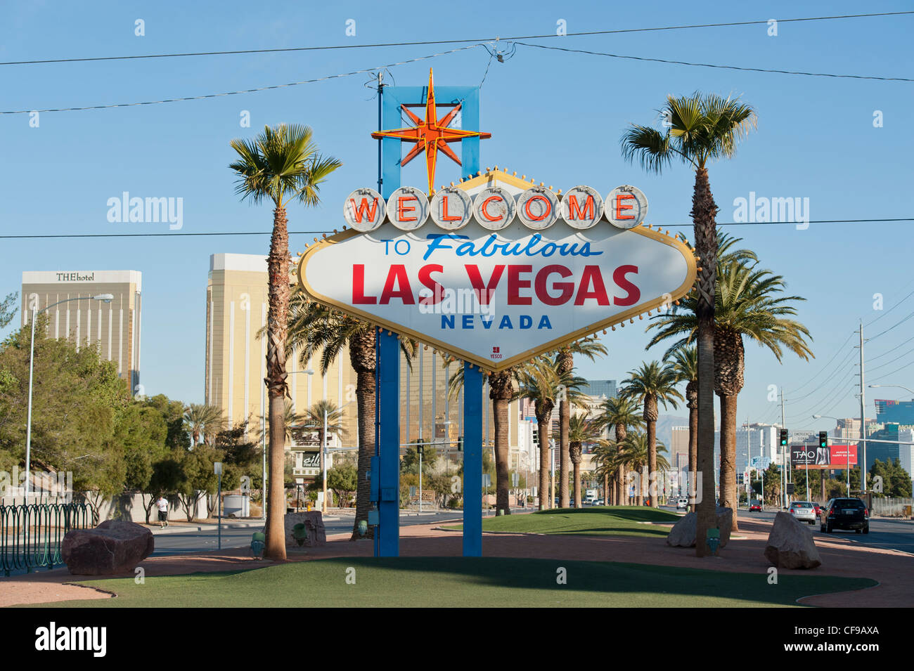 Welcome to Fabulous Las Vegas Strip oder Las Vegas Boulevard South anmelden Stockfoto