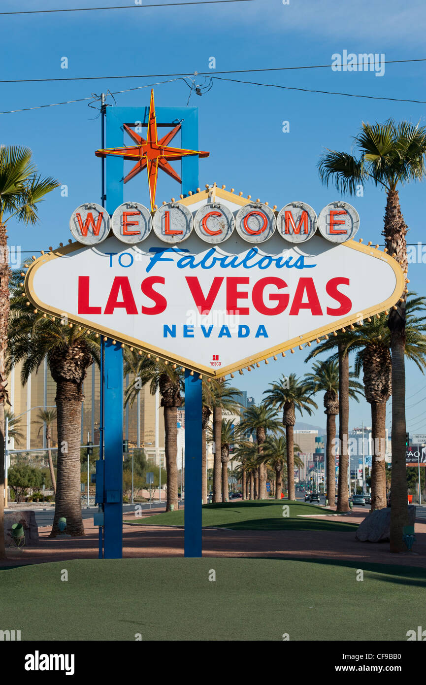 Welcome to Fabulous Las Vegas Strip oder Las Vegas Boulevard South anmelden Stockfoto