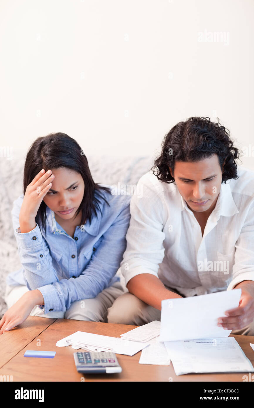 Paare haben finanzielle Probleme Stockfoto